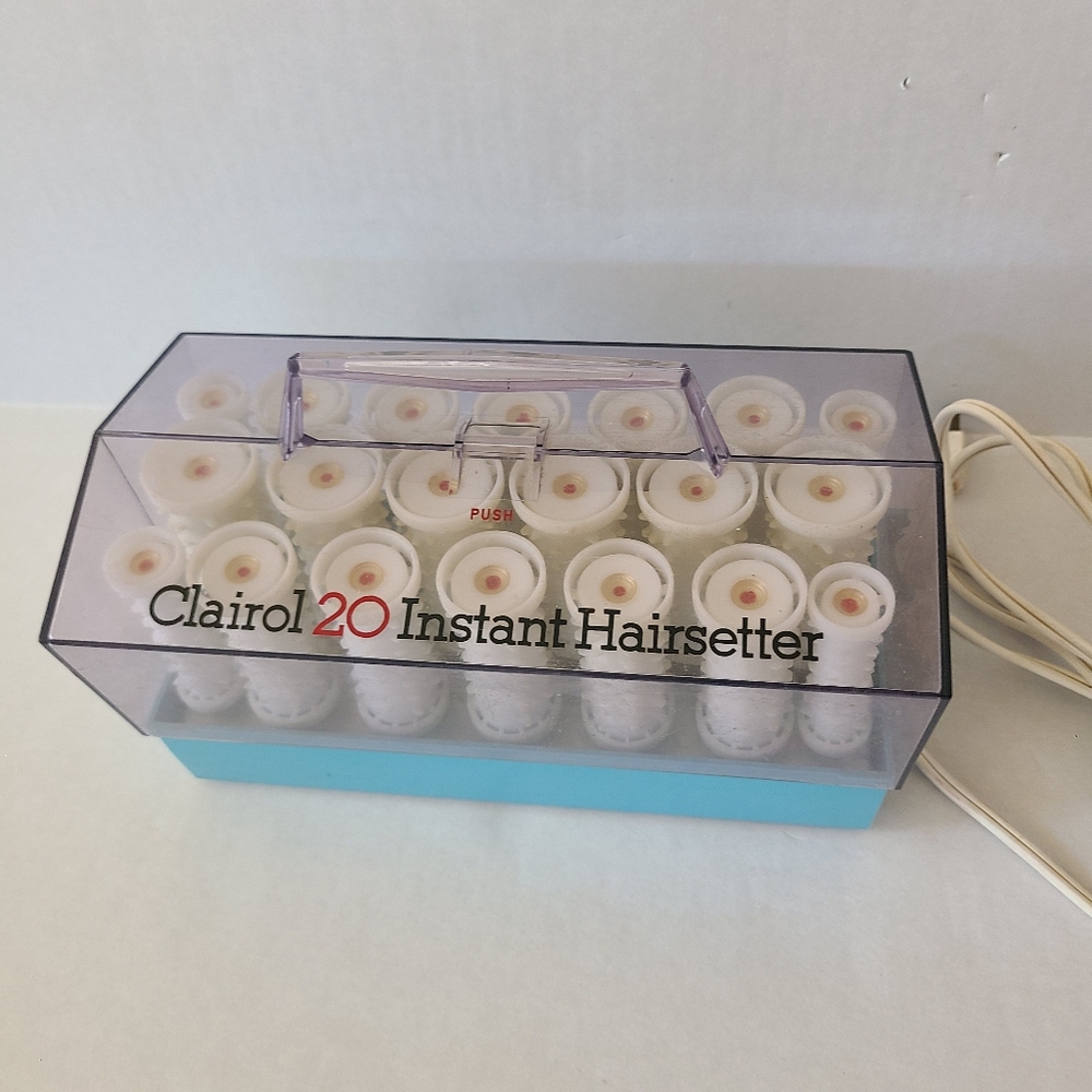 Vintage Clairol 20 Instant Hair Setter Hot Roller Set No Clips - Tested / Works